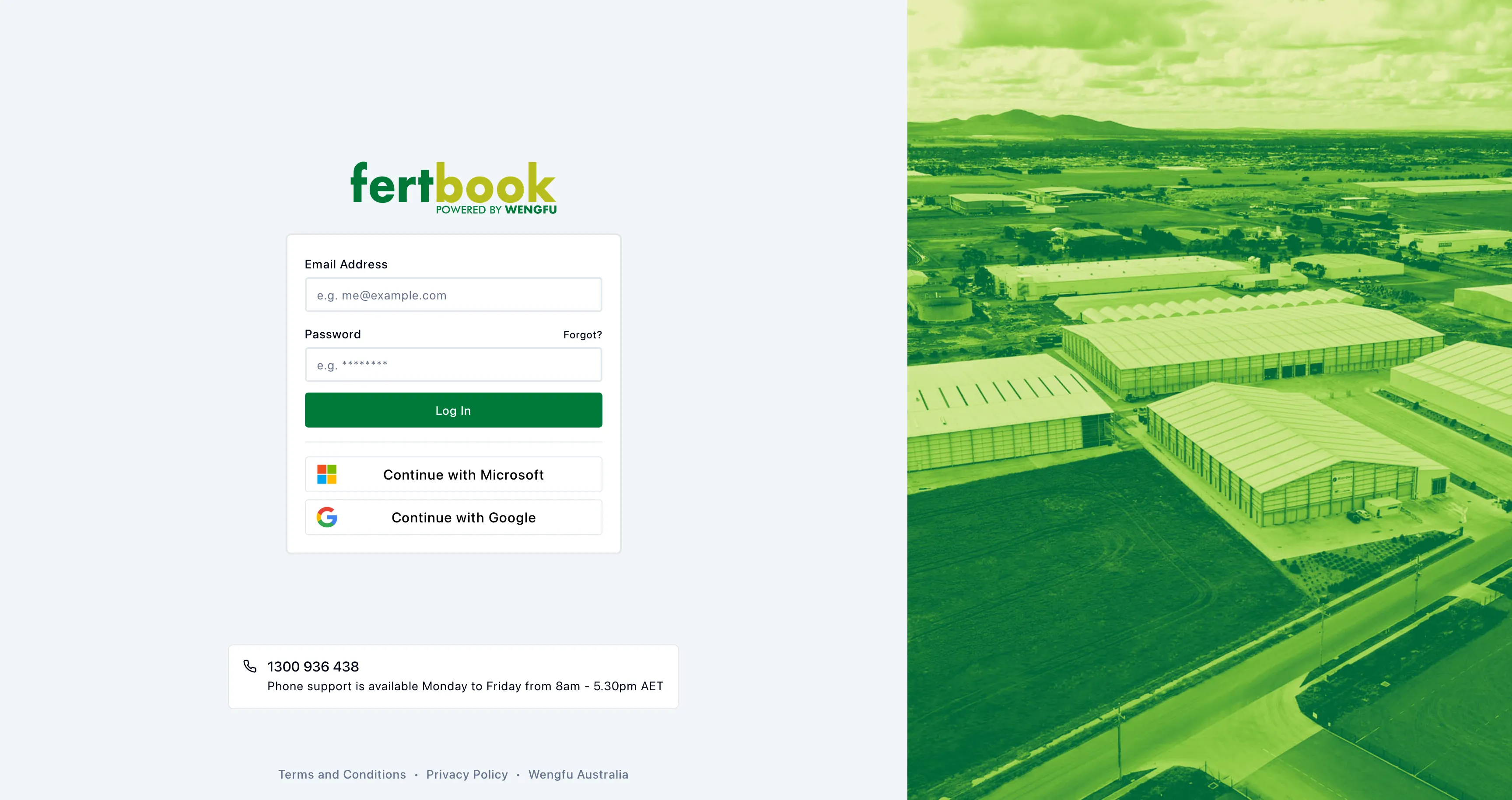 The Fertbook landing page
